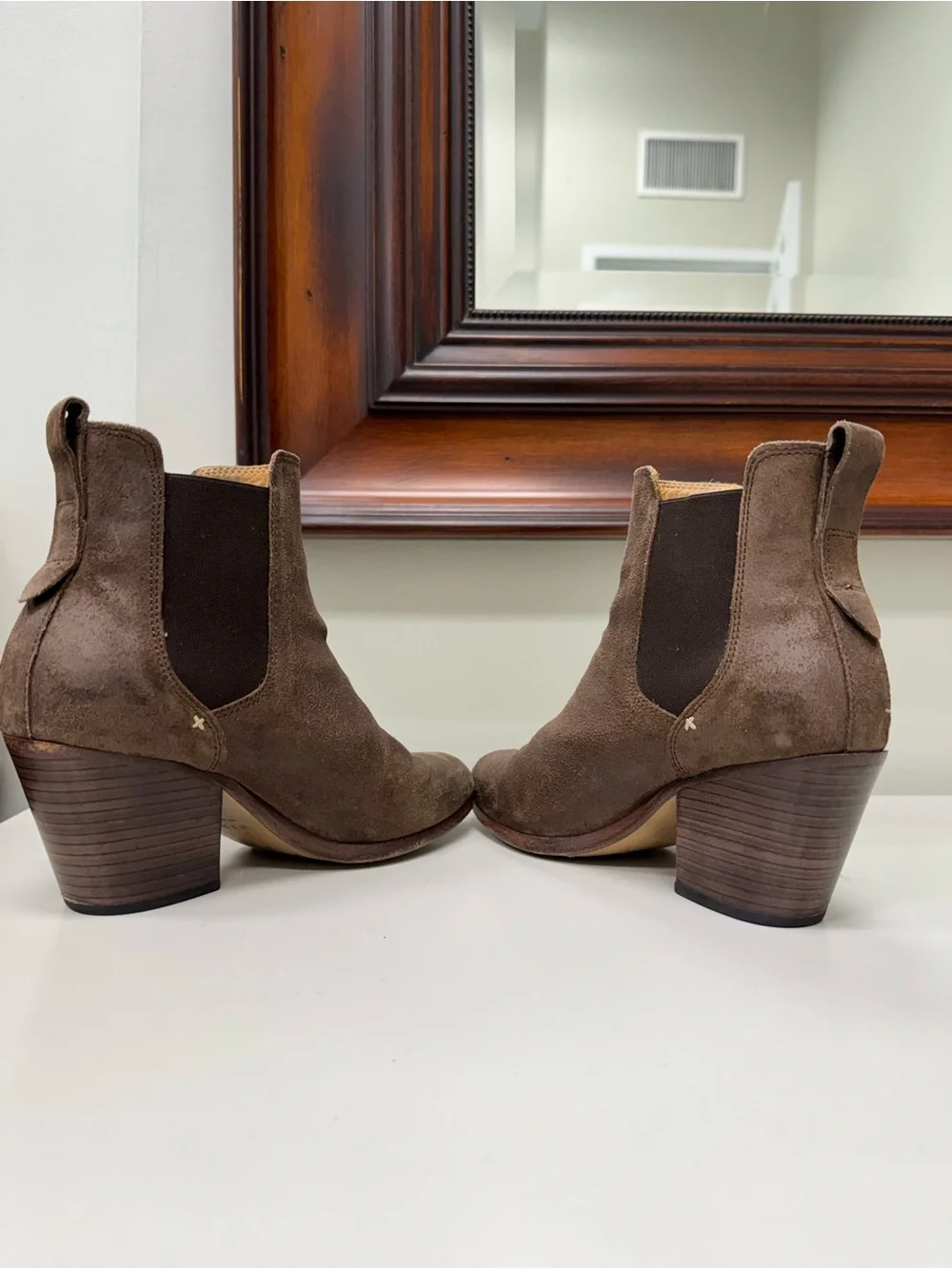 Rag & Bone - Women's Brown Suede Ankle Boots - Classic Chelsea Heel
